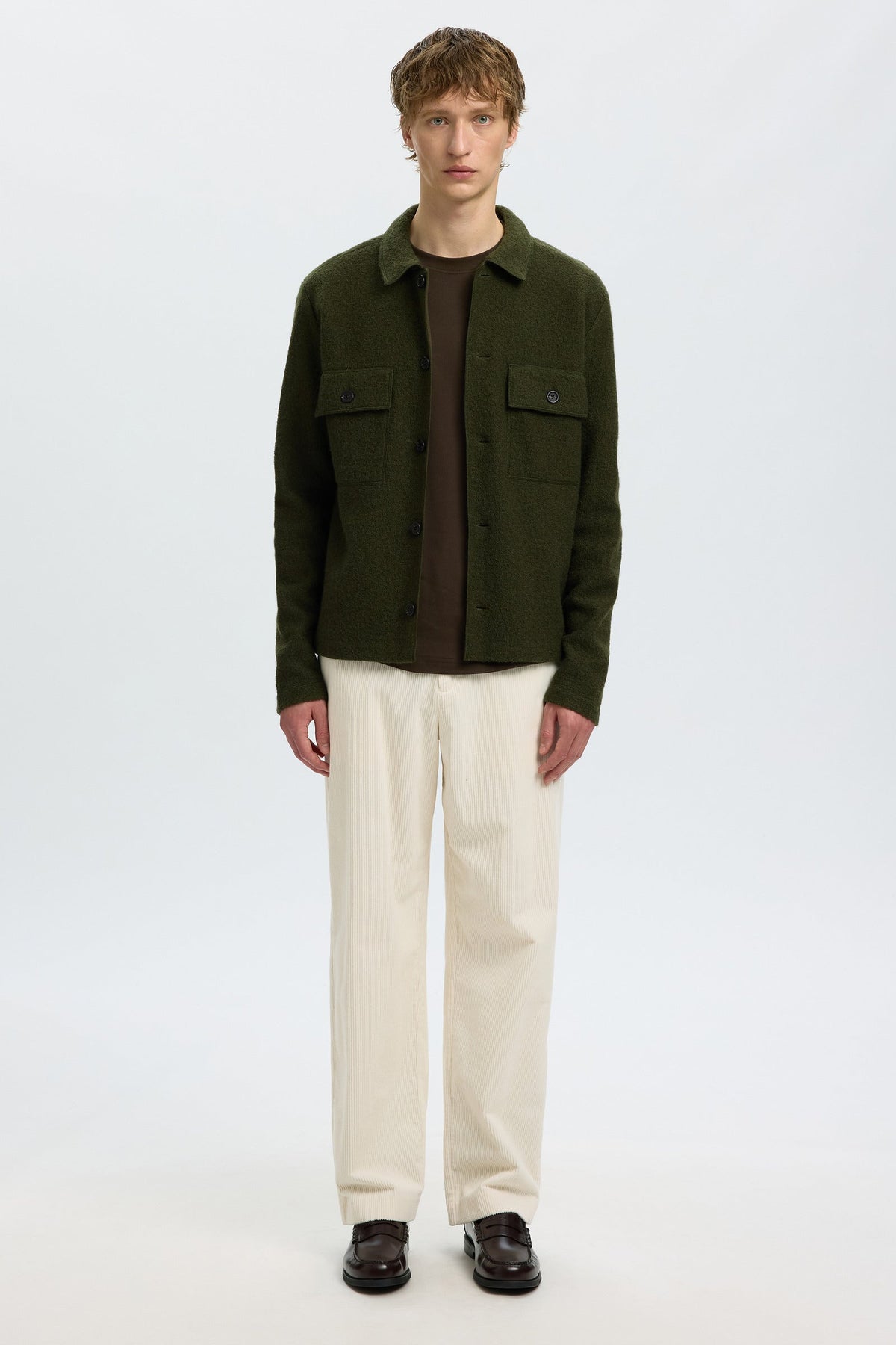 Selected Nealy Knit Reg Workwear Cardi Forest Night