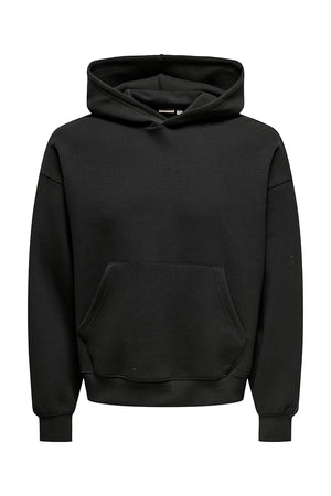 ONLY & SONS Goyle Box Fit Scuba Hoodie Black