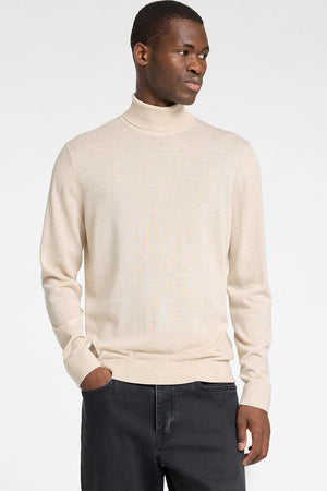 Selected Tray LS Merino Knit Roll Neck Oatmeal