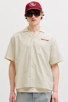 Jack & Jones Menton Poplin Stripe Resort Shirt SS Cloud Dancer