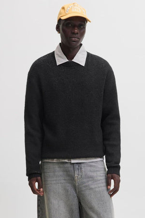 Jack & Jones Chamberi Knit Jacquard Crew Neck Black