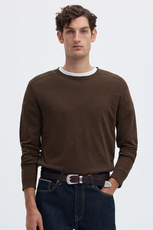 Selected Berg Crew Neck Knit Dark Brown