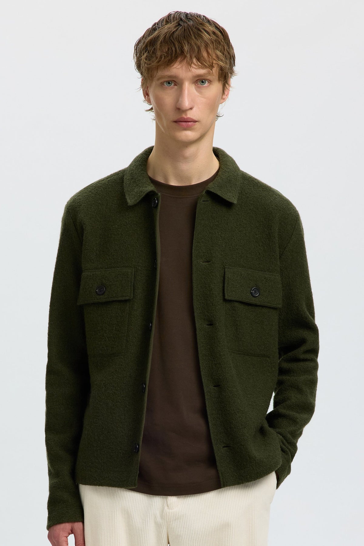 Selected Nealy Knit Reg Workwear Cardi Forest Night