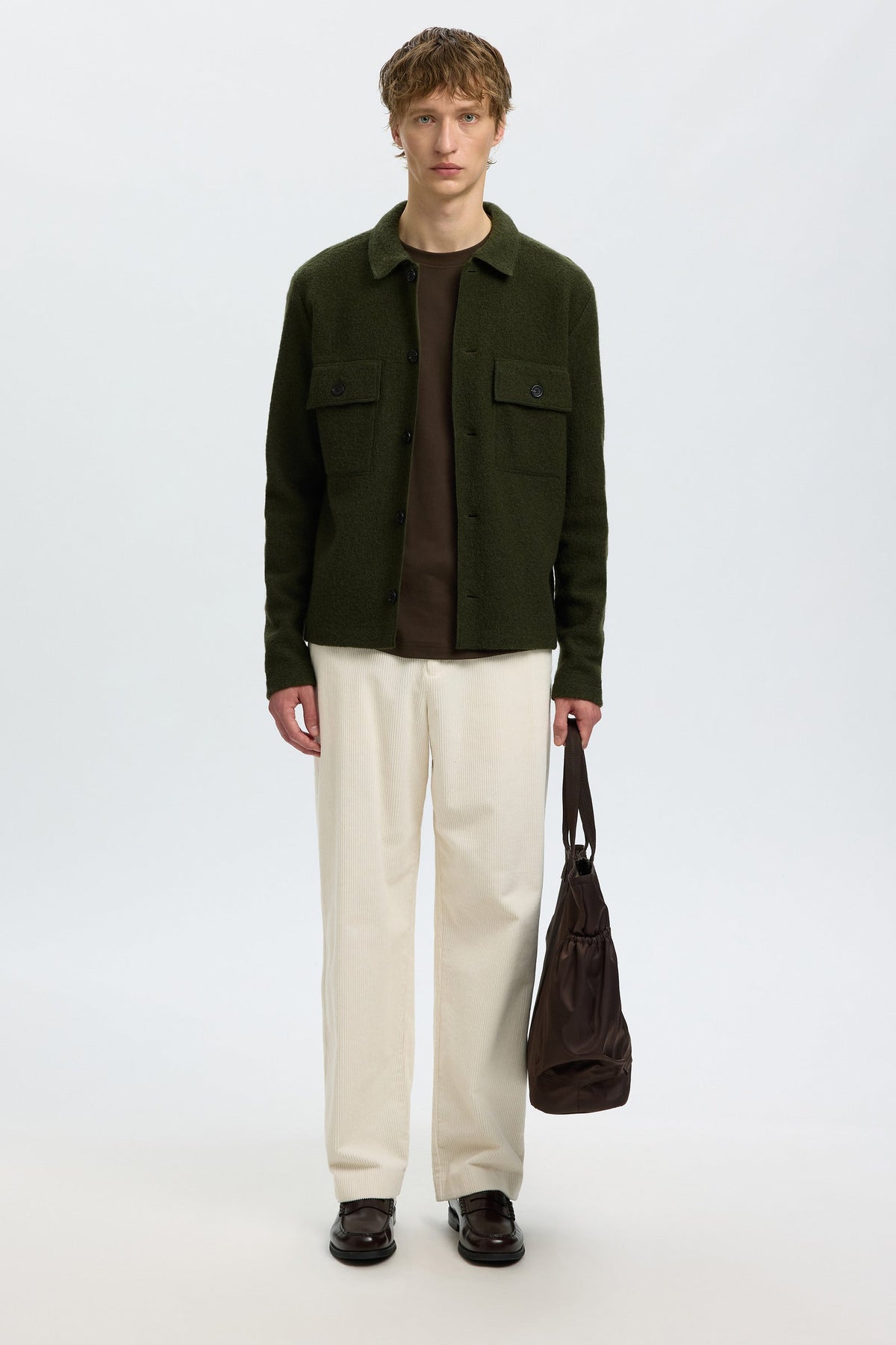 Selected Nealy Knit Reg Workwear Cardi Forest Night