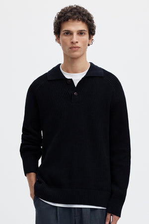 Selected Pim Knit Polo Camp Sky Captain