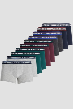 Jack & Jones Solid Trunks 10 Packs Dark Grey Melange