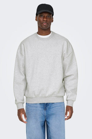 Only & Sons Ceres Ovz Crew Sweat Super Light Grey Melange