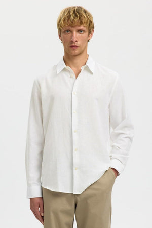 Selected Chemise Lin Blanc Lumineux