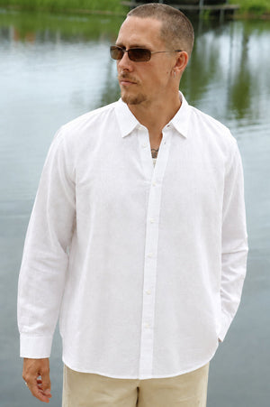 Selected Chemise Lin Blanc Lumineux