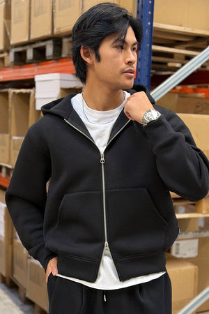 Jack & Jones Cover Scuba Sweat Zip Hood Noir