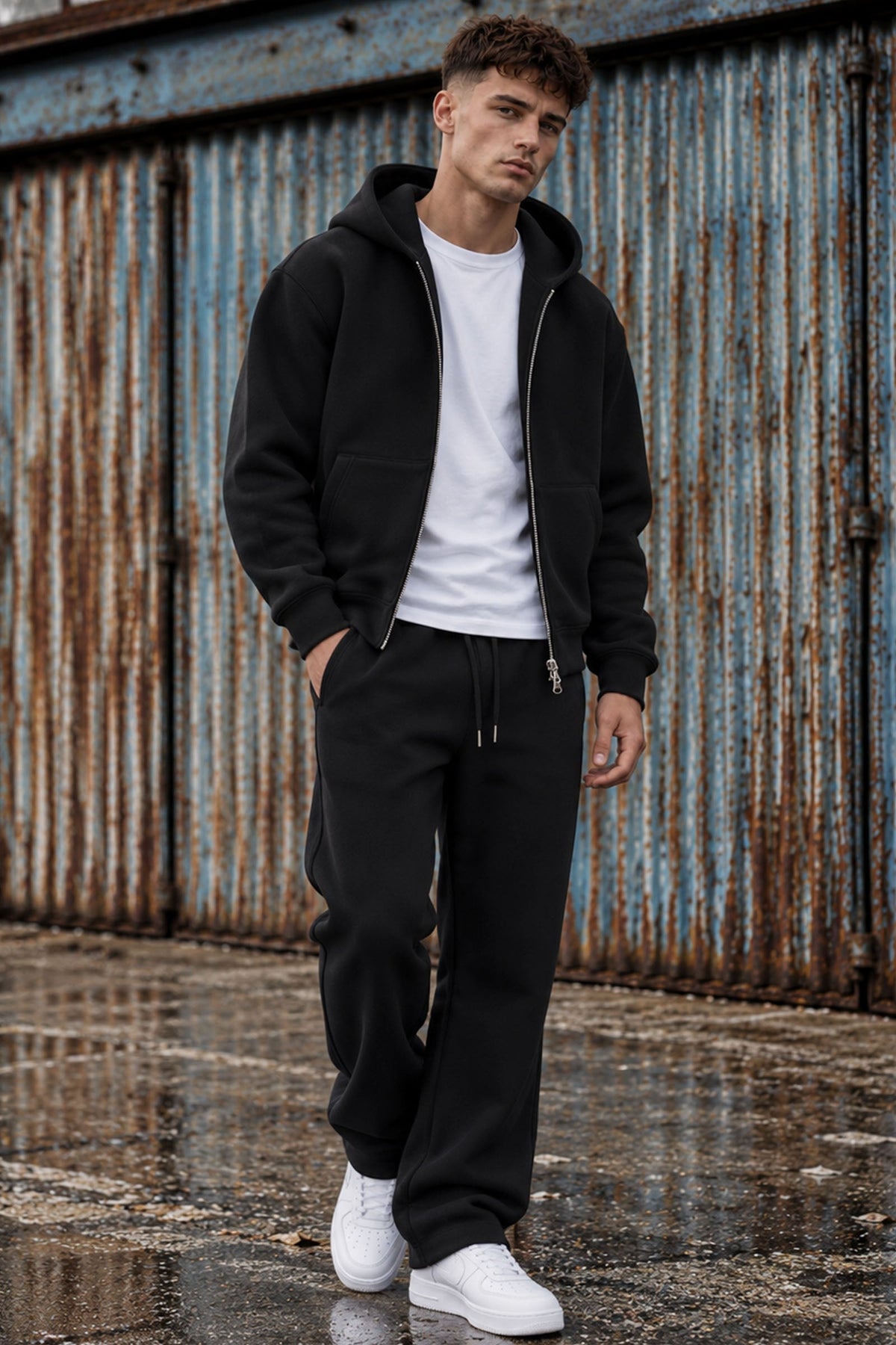 Jack & Jones Sweat Scuba Zip Hoodie Black