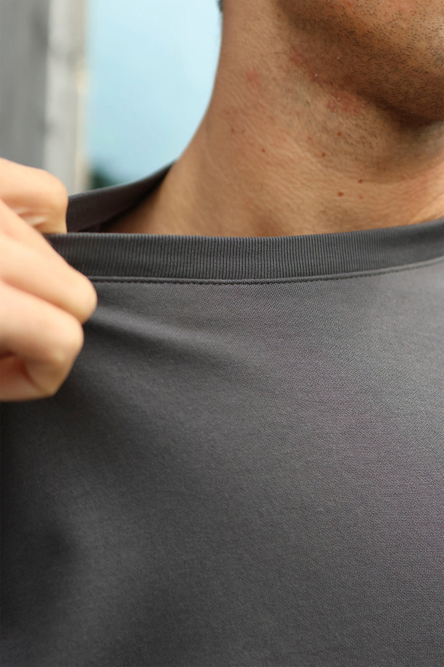 Only & Sons Caspian Airflex Boxy SS Tee Noos Grey Pinstripe