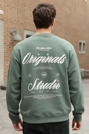 Jack & Jones Norrebro Typo Back Sweat Crew Neck Laurel Wreath