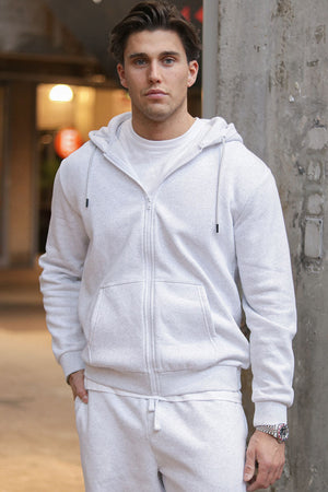 Only & Sons Ceres Zip Sweatshirt Super Light Grey Melange