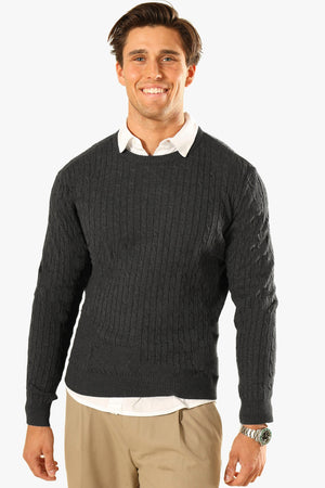 Kronstadt Cable Cotton Knit Charcoal Mix
