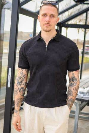 Selected Fave Structure Polo SS Noir