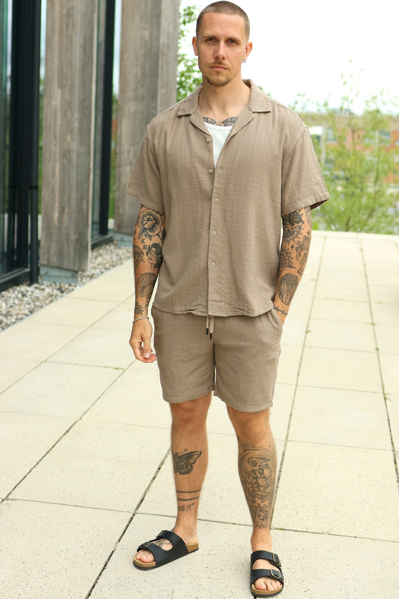 Only & Sons Latham Regular Resort Structure Fit 0257 Shirt Desert Taupe