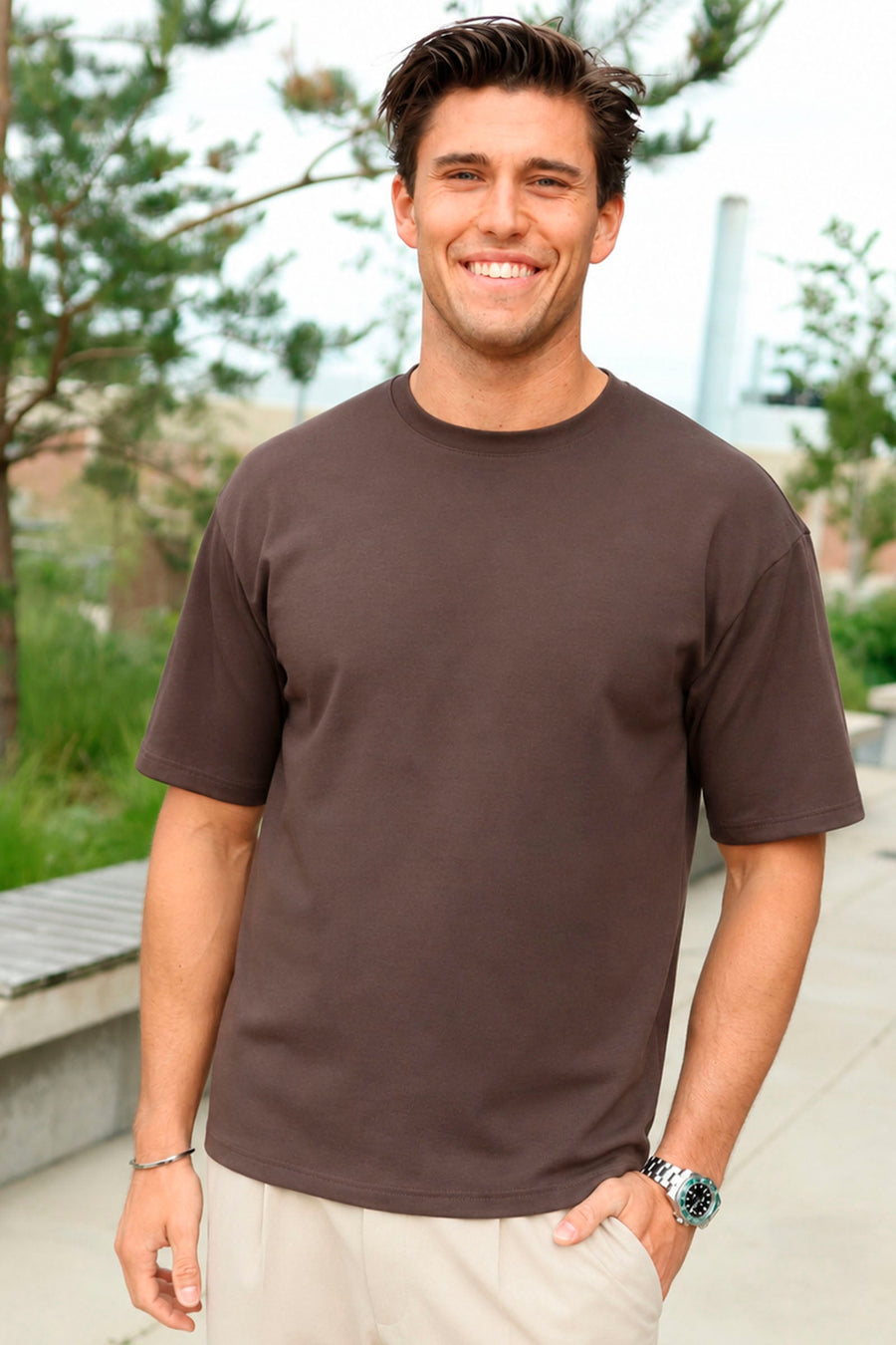 Only & Sons Caspian Airflex Boxy SS Tee Noos Mulch
