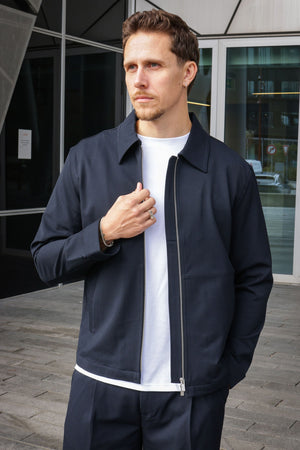 Selected Finn Zip Jacket Navy Blazer