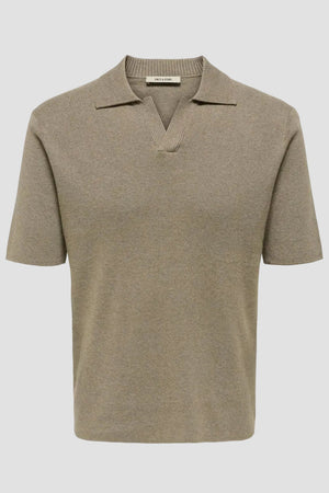 Only & Sons Travis Reg Polo Desert Taupe