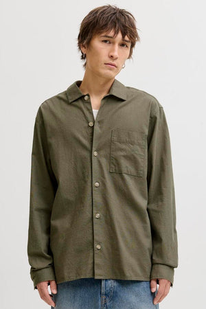 Jack & Jones Jjetristan Overshirt Manches Longues Dusty Olive