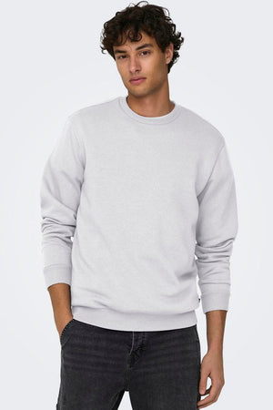 Only & Sons Ceres Super Light Grey Melange Sweatshirt