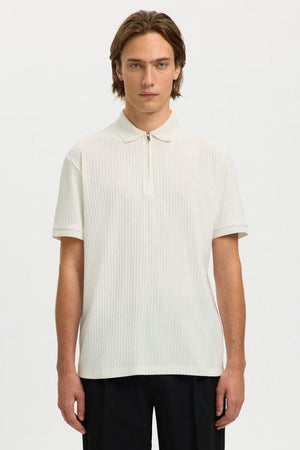 Selected Fave Polo Manches Courtes Cloud Dancer