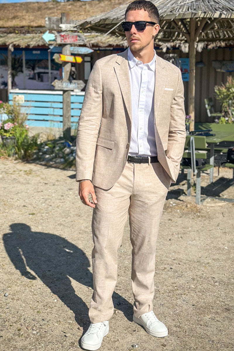 Jack & Jones Riviera Linen Trousers Beige