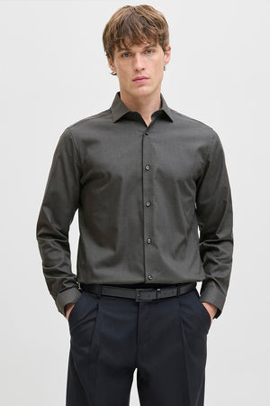 Jack & Jones Parker Wrinkle Resistant Shirt LS Dark Grey Melange