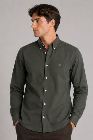 Clean Cut Copenhagen Eske Oxford Shirt Dark Forest