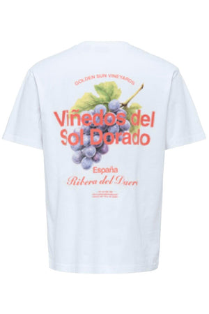 Only & Sons Fred Life Rlx Ss Print Tee Bright White