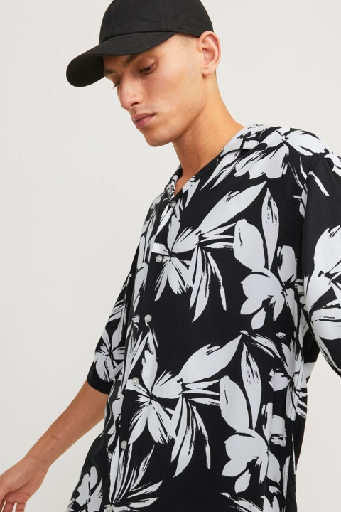 Jack & Jones Jeff AOP Resort Shirt SS Black