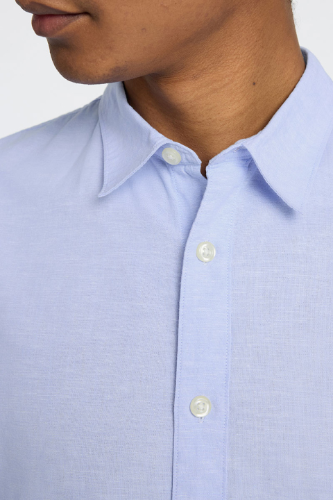 Selected Slim Sun Linen Shirt LS Cashmere Blue / White