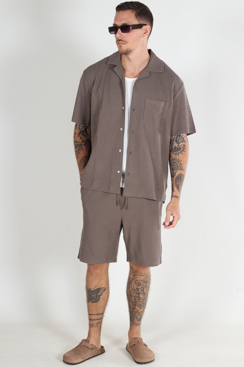 Selected Loose Casper Waffle Shorts Morel