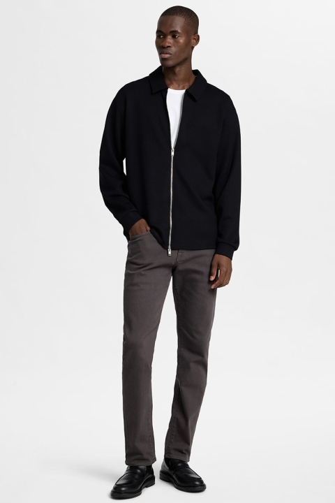 Selected Emanuel Soft Sweat Full Zip Black