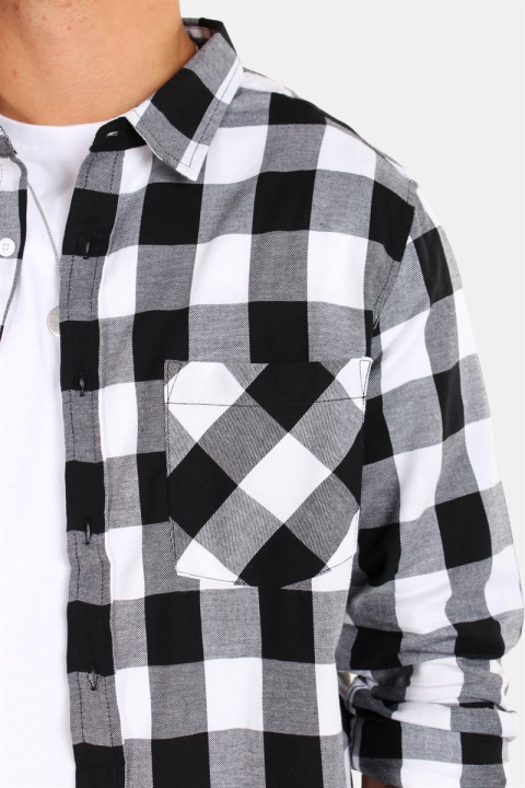 URBAN CLASSICS Checked Flanell Shirt Black/White