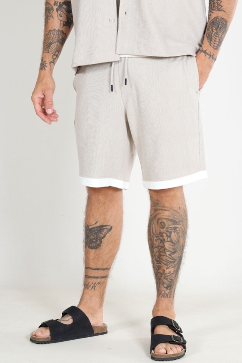 ONLY & SONS Mabon Relax Emb Shorts Silver Lining