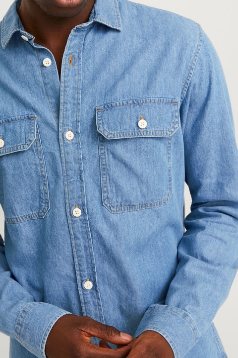 Jack & Jones Travis Shirt LS Light Blue Denim