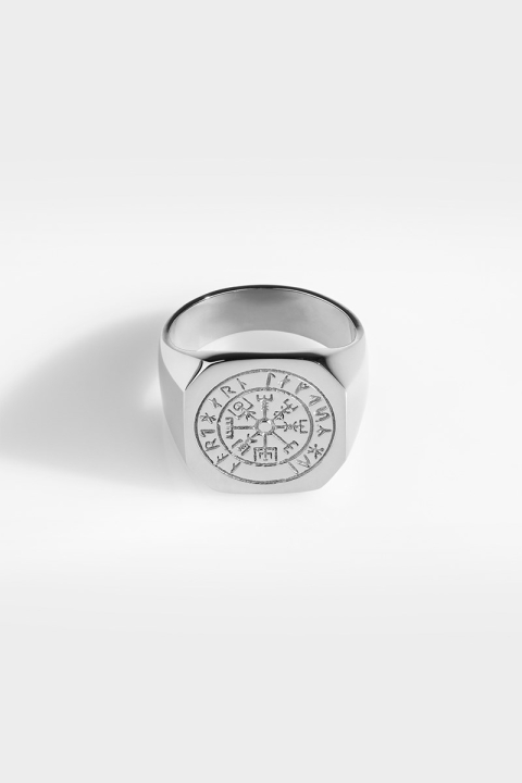 Northern Legacy Oversize Vegvisir Anneau Silver