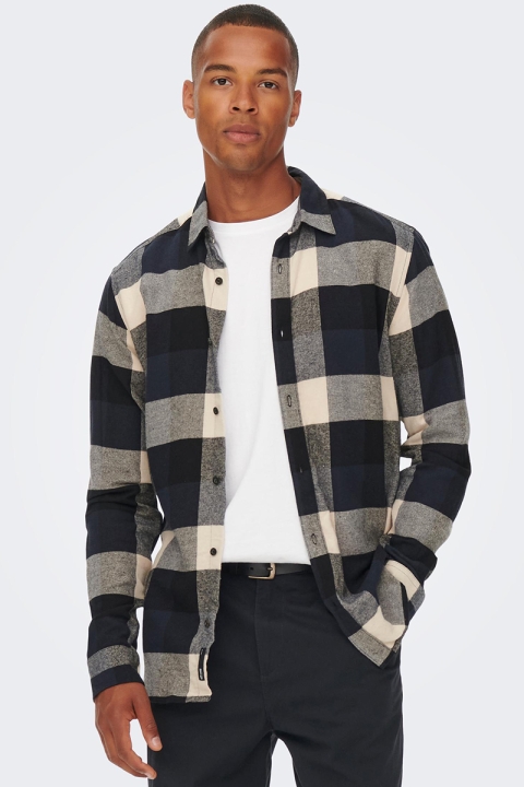 ONLY & SONS GUDMUND LS CHECK SHIRT Dark Navy