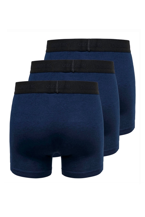 ONLY & SONS Fitz Bamboo 3 Pack Logo Boxers Dark Navy