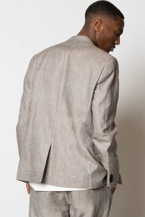 Clean Cut Copenhagen Roman Linen Unconstructed Blazer Khaki Melange