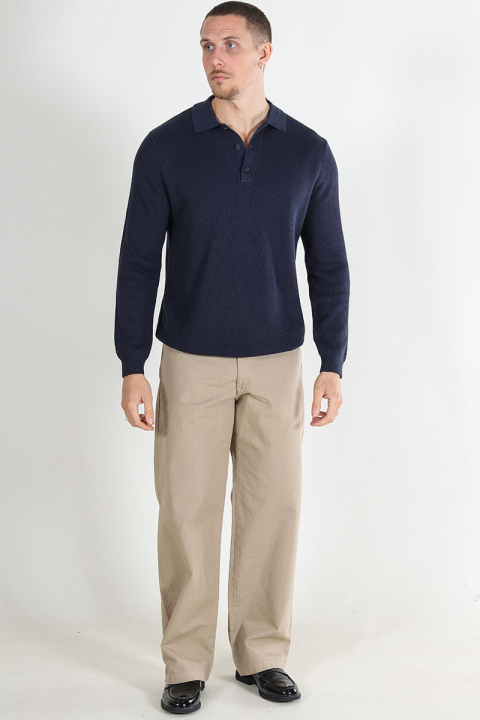 ONLY & SONS Phil Rib LS Polo Knit Parisian Night