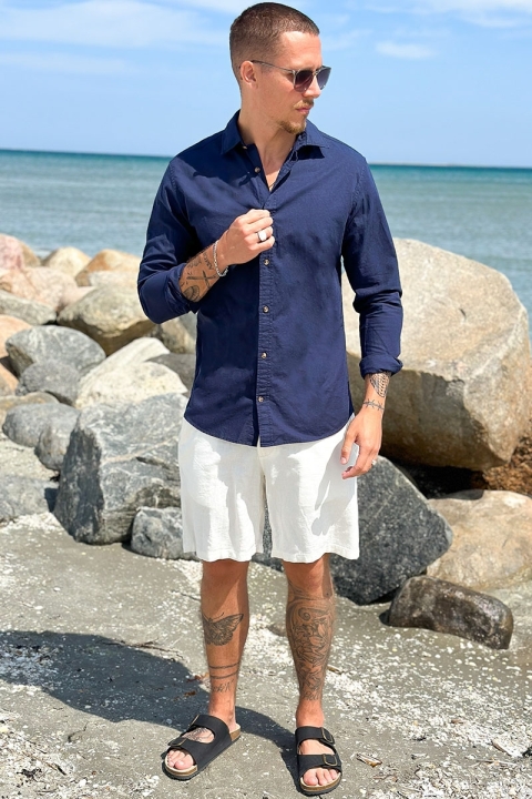 Jack & Jones Summer Linen Shirt LS Navy Blazer