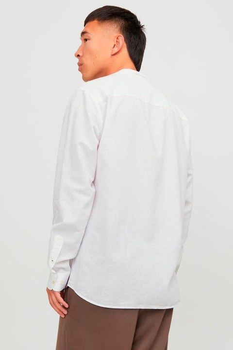 Jack & Jones Summer Band Linen Shirt LS White