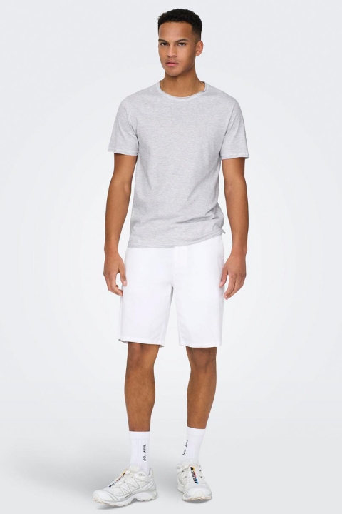 ONLY & SONS Mark Cotton Linen Shorts White