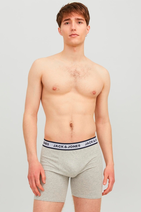 Jack & Jones Solid Boxer Briefs 3 Pack Light Grey Melange