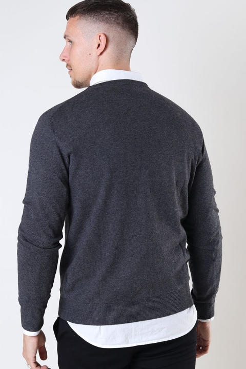 Jack & Jones EMIL KNIT CREW NECK Dark Grey Melange