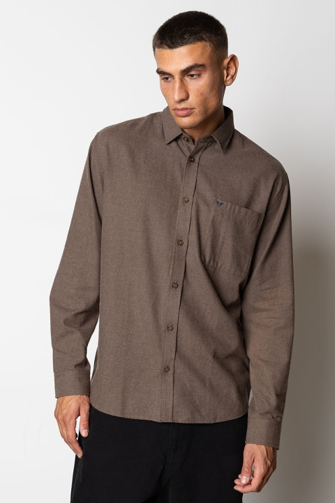 Fat Moose Frank flannel shirt Brown Melangè