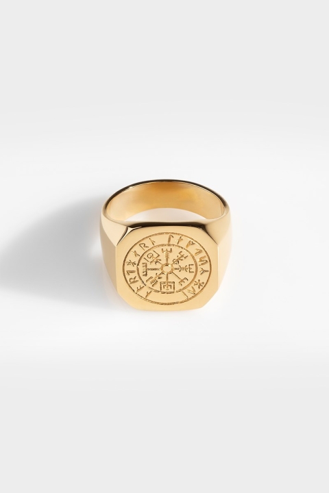 Northern Legacy Oversize Vegvisir Anneau Gold